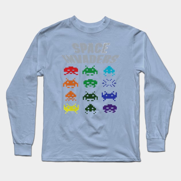 Space Invaders Long Sleeve T-Shirt by  El-Aal